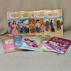 11 paperback books. 5 Sleepover Friends, 6 assorted paperback.